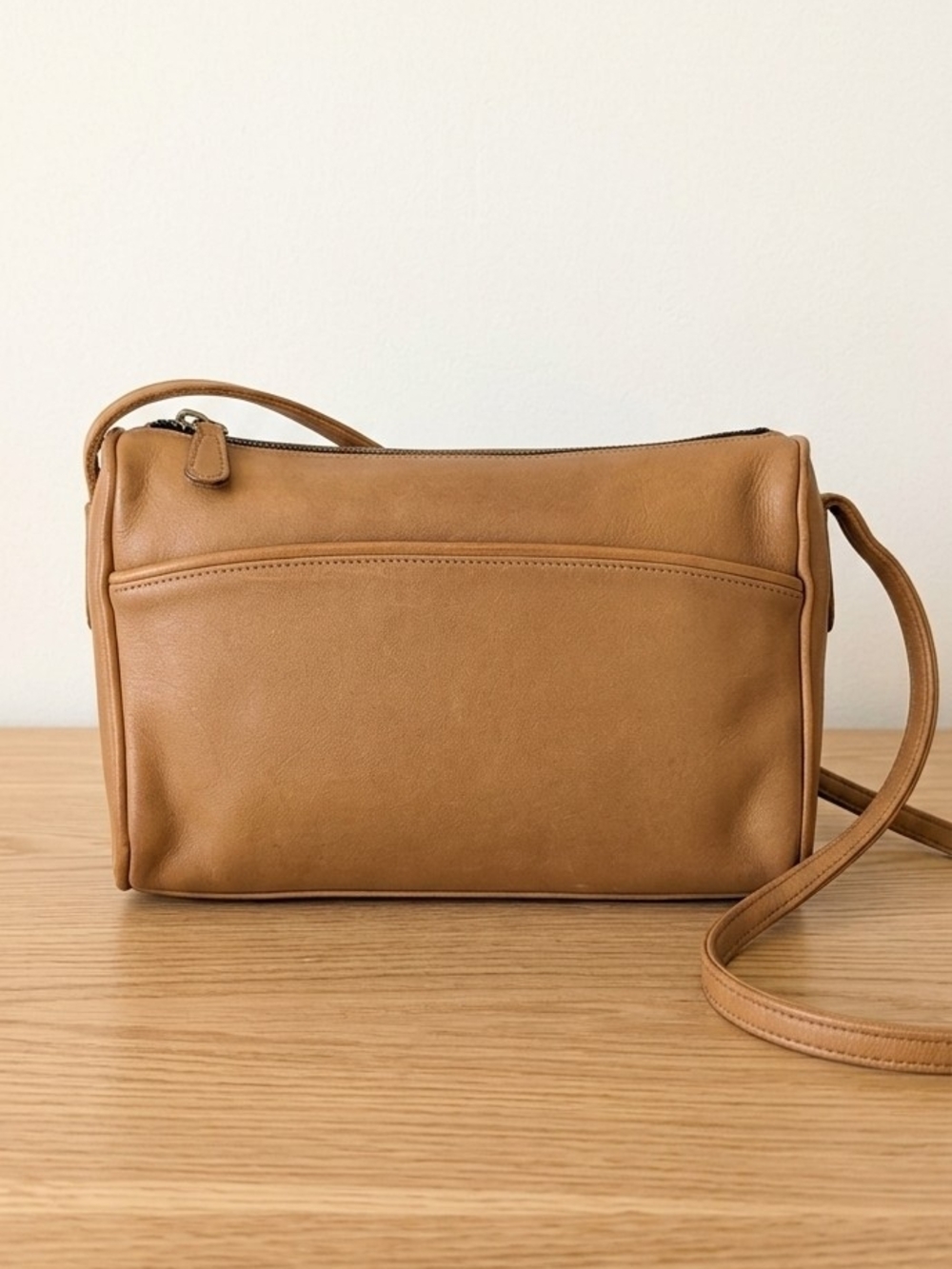 Vintage COACH Plaza Bag Tan Glove Tanned Leather Made in USA